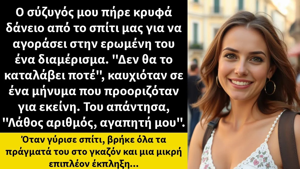 Ο σύζυγός μου πήρε κρυφά δάνειο από το σπίτι μας για να αγοράσει στην ερωμένη του ένα διαμέρισμα
