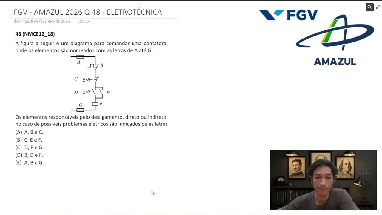 FGV - AMAZUL 2026 - Q48 - ELETROTÉCNICA - Comandos Elétricos Industriais