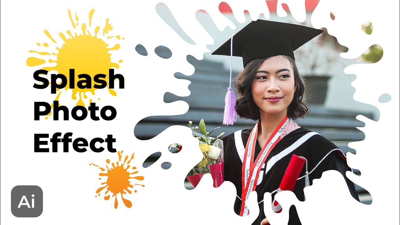 Splash Photo Effect Design - Adobe Illustrator Tutorials