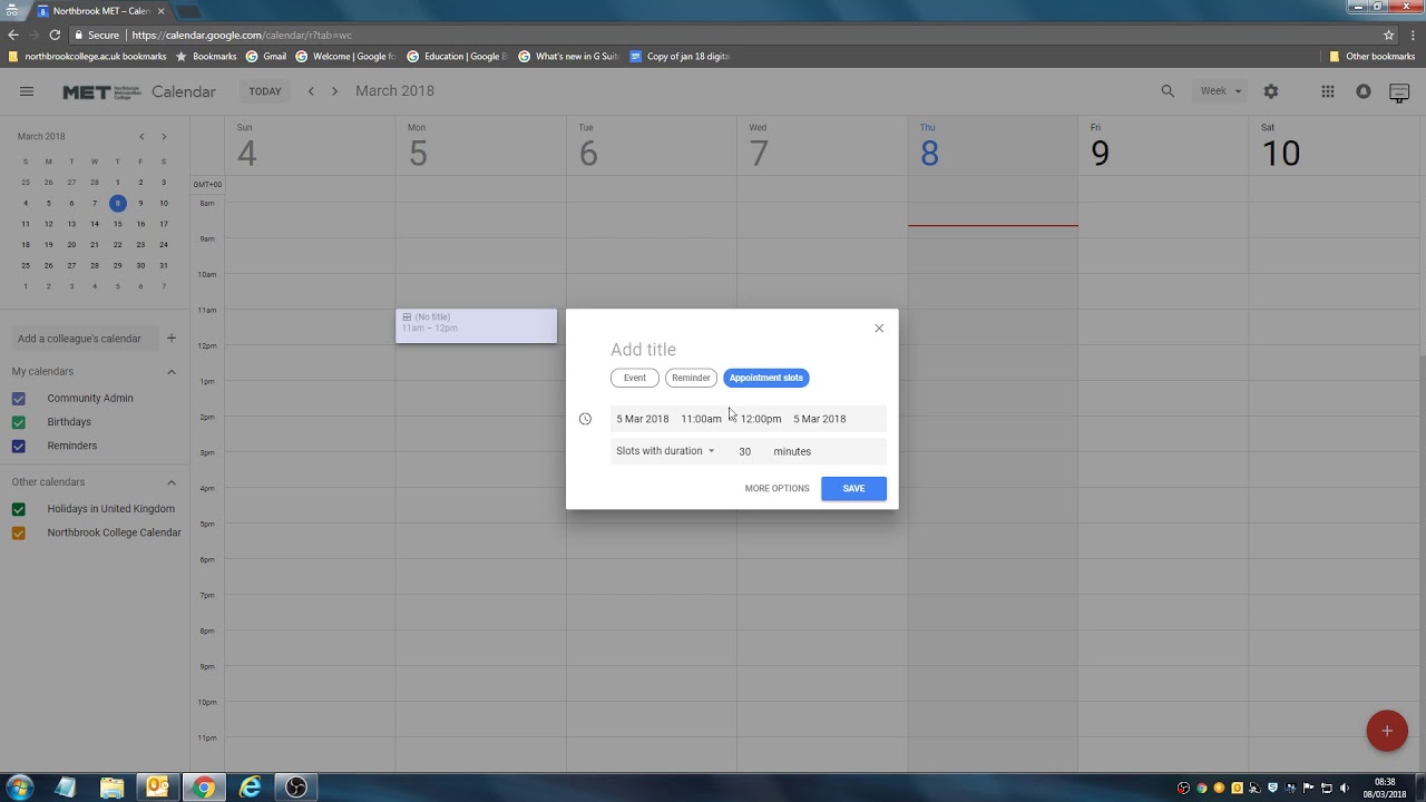 Calendar basics