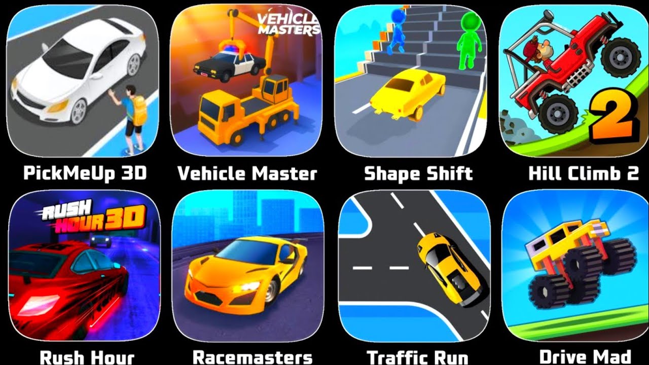 Pick Me Up 3D,Stunt Car,Car Race,Shape Shifting,Clean Road,Racemasters,Hill Climb 2,Hill Dash2