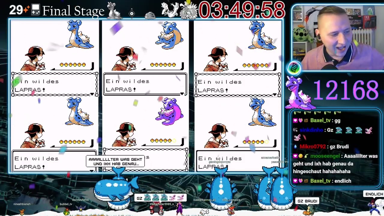 Pokémon Gen2 Shiny Lapras Einheitstunnel Union Cave Shiny Lapras Crystal Silber Gold