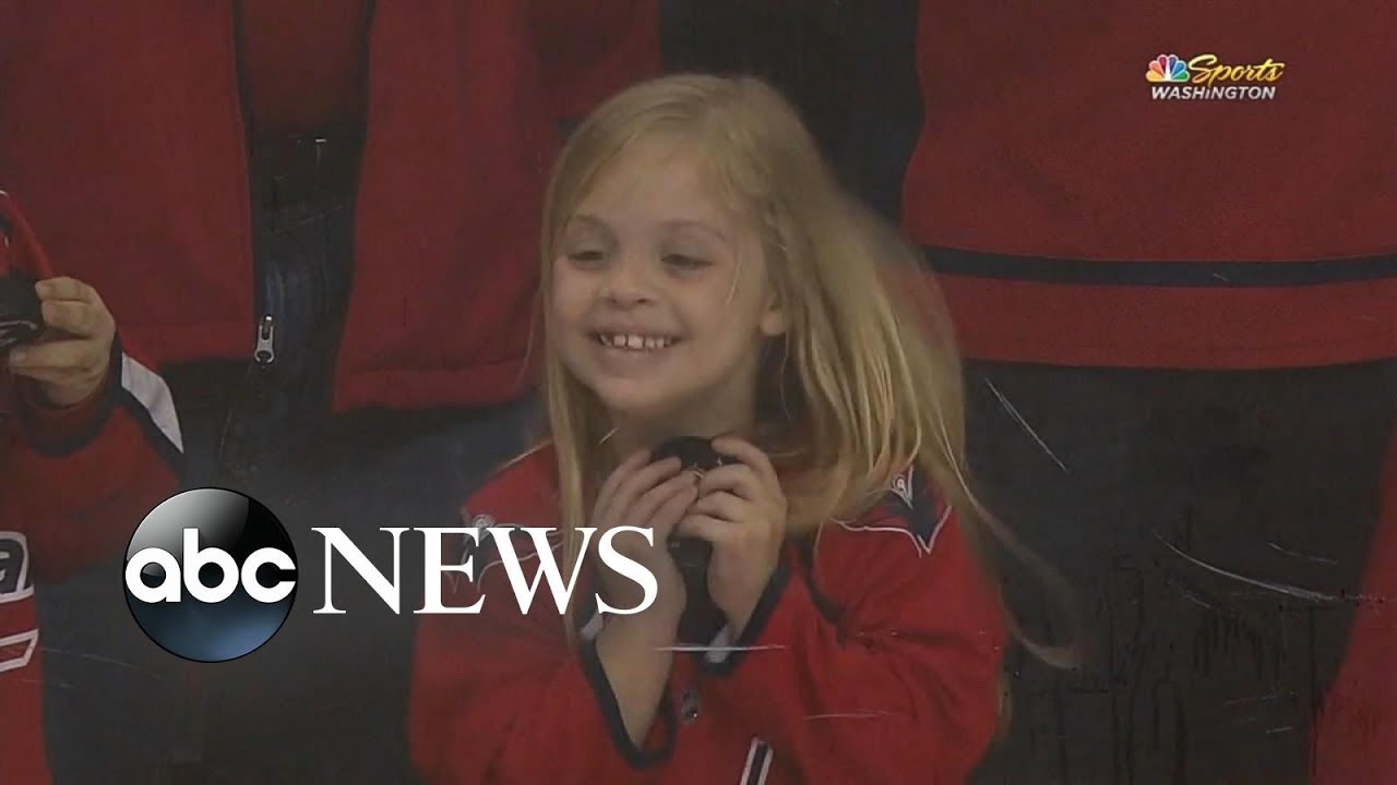 Viral video captures 6-year-old scoring puck from Washington Capitals player