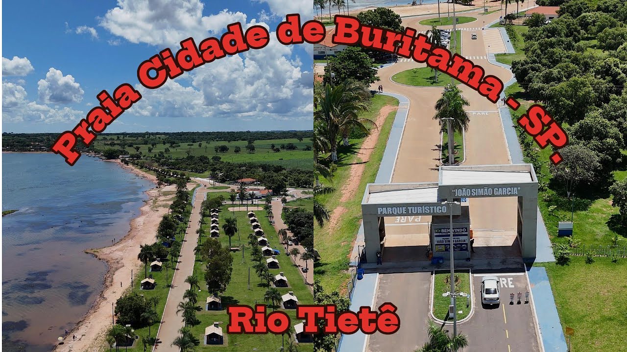 Buritama SP Praia Rio Tietê Pq Turístico João Simão Garcia, registro com o DRONE DJI MINI 4 PRO