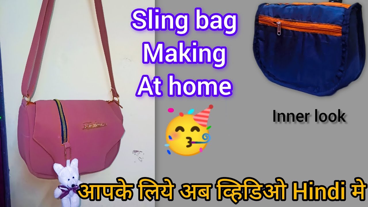 Sling bag DIY 👜/crossbody bags making at Home/leather crossbody bags tutorial 🤩