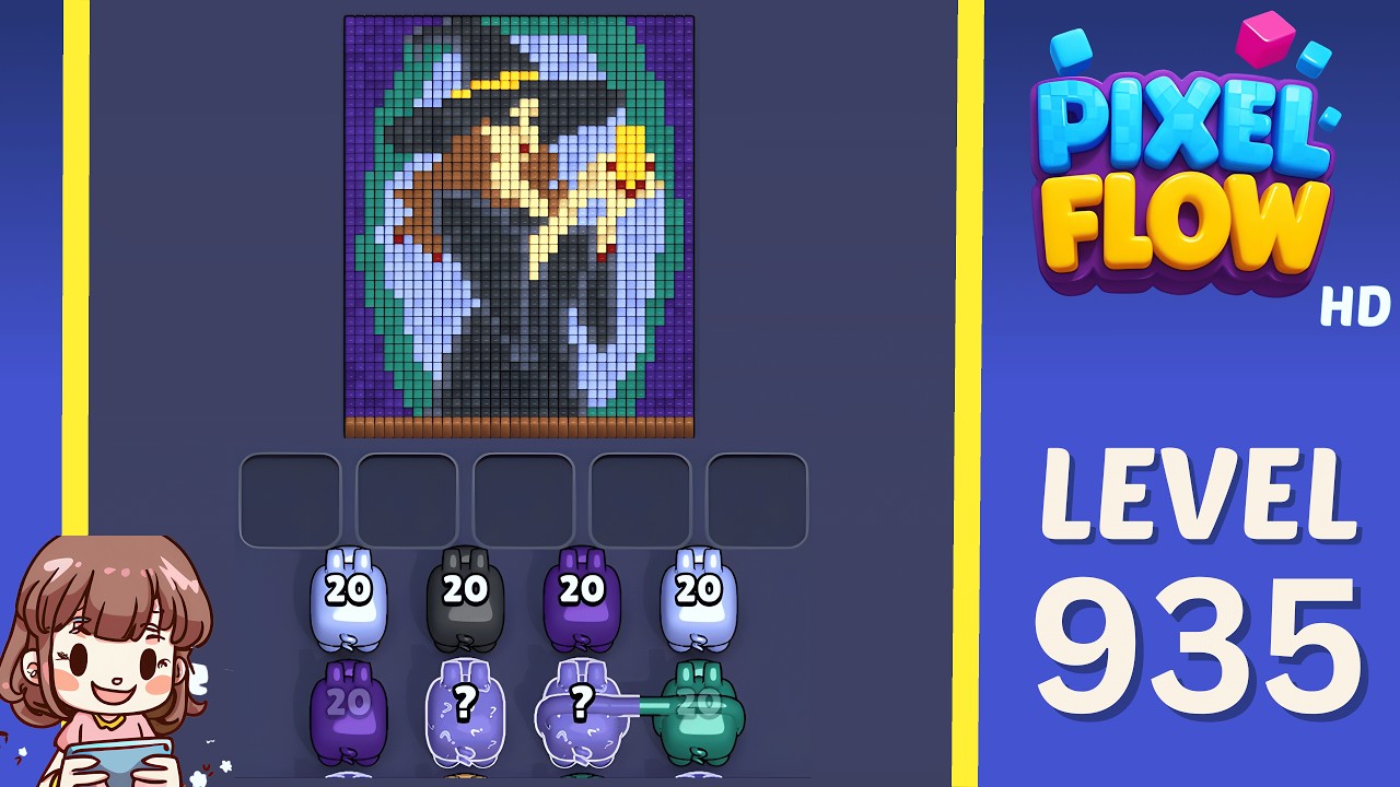 Pixel Flow Level 935 Solution Walkthrough