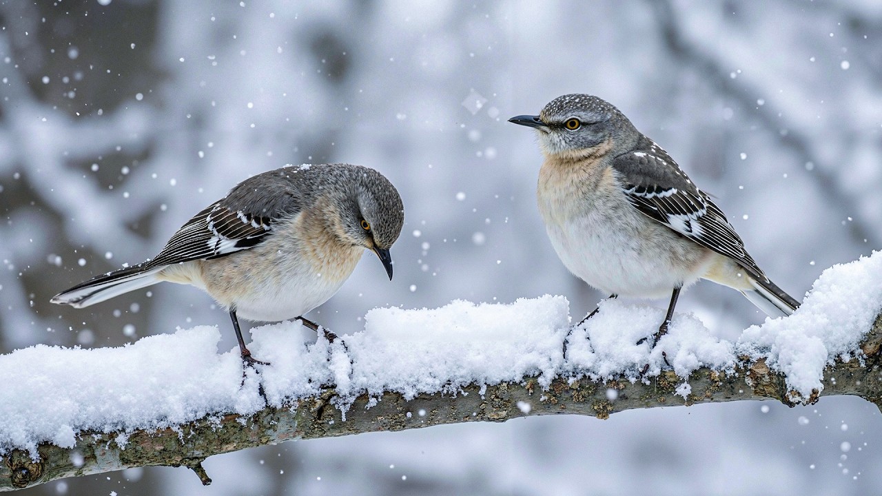 🎹 Winter Birds Singing with Healing Piano Music for Stress Relief and Sleep Aid ❄️