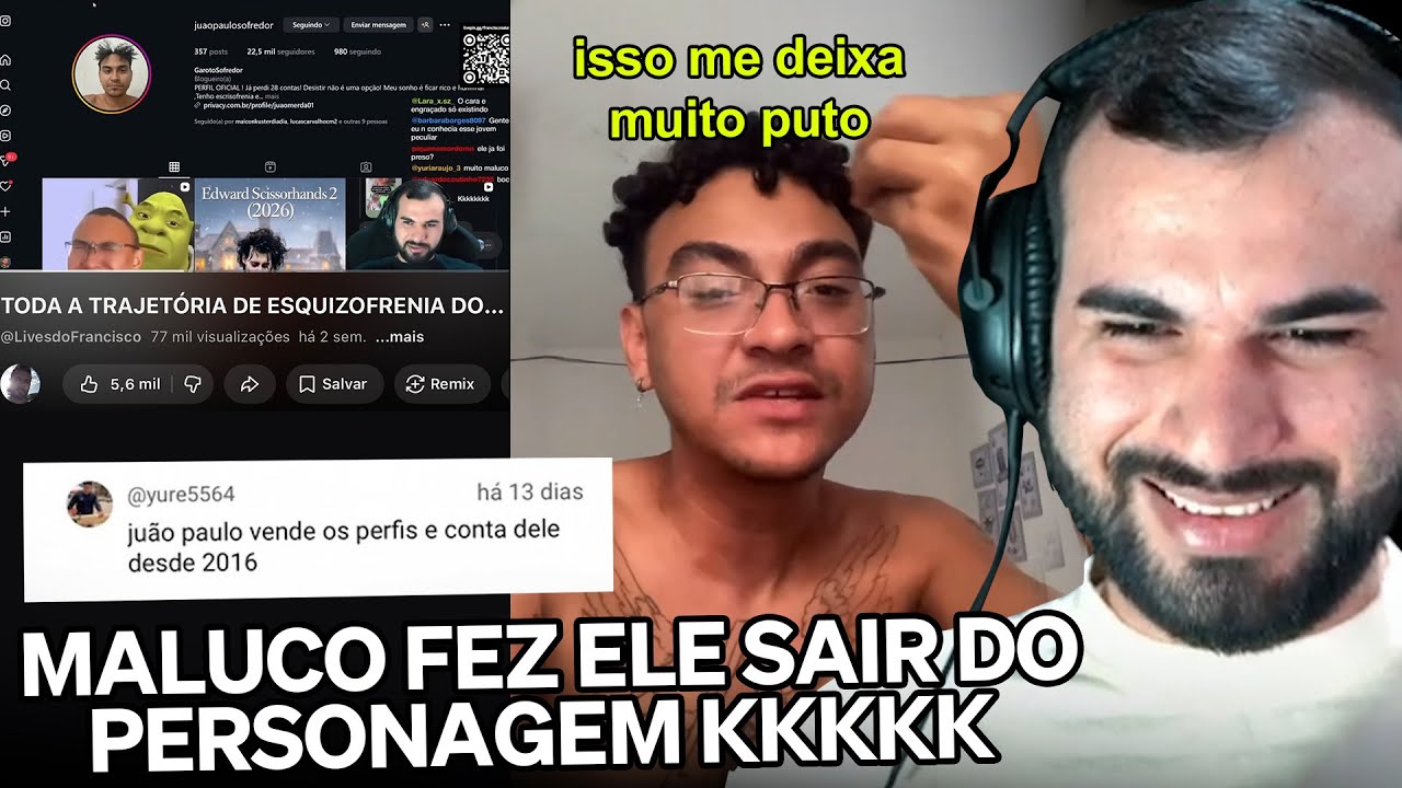 FIZ UM VÍDEO SOBRE O JUAO PAULO E ELE FICOU FURIOSO COM OS COMENTÁRIOS | Cortes do Francisco