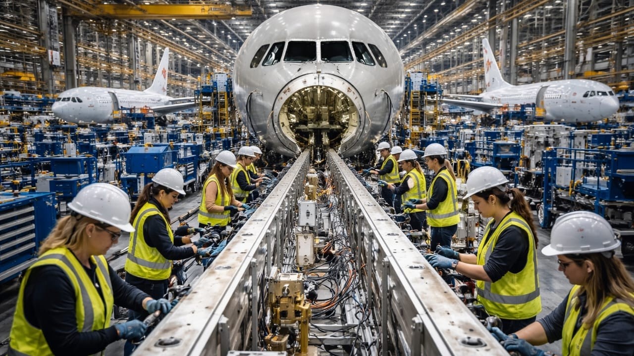Inside the Giant Boeing Aircraft Factory – How America Builds 80 Ton Airplanes