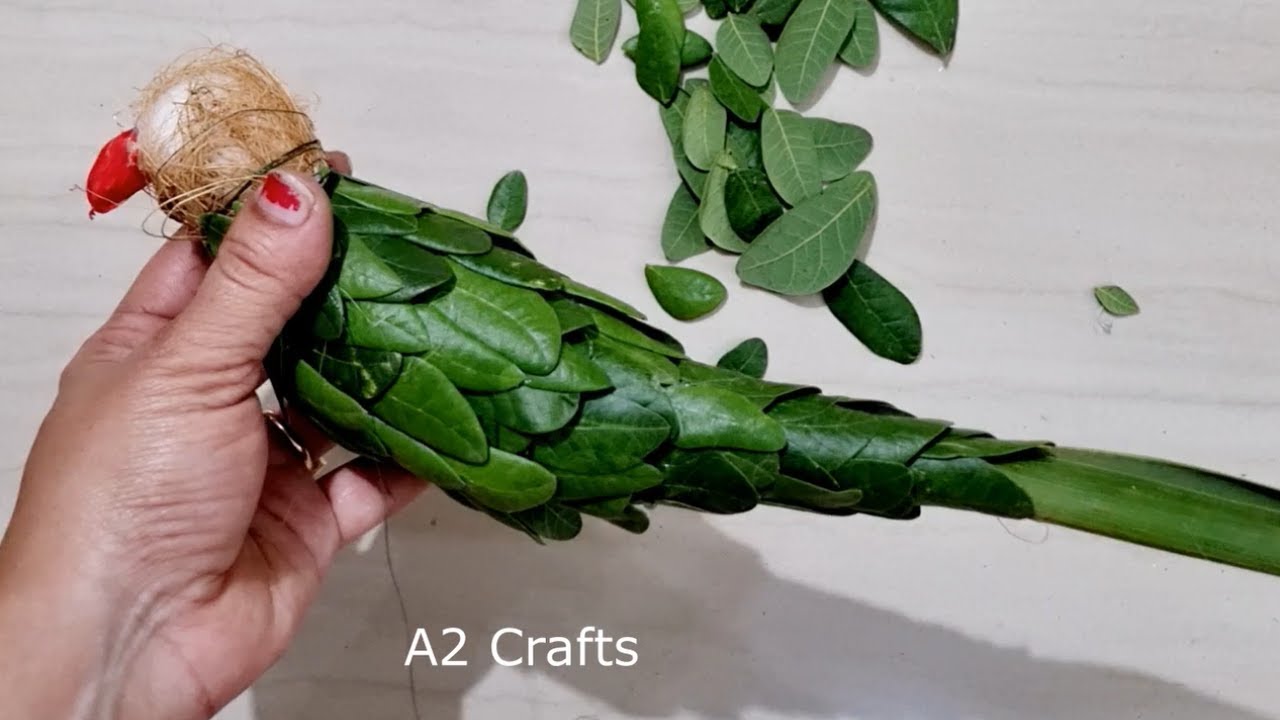 DIY Easy Eco friendly decor for this festive season || Parrot from leaves Varalaxmi Pooja