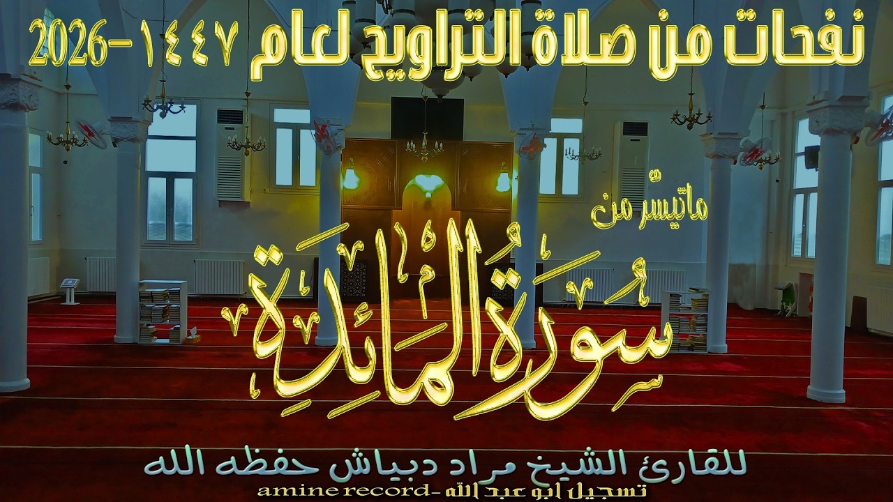 صلاة التراوح اللية 11 من مسجد التوبة لعام 1447-2026 المقرئ الشيخ مراد دبياش حفظه الله