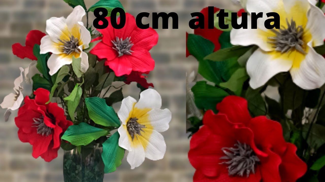 Arranjo grande para enfeitar igreja com  papoula rubí já  em clima de natal.no vaso de vidro 80 cm