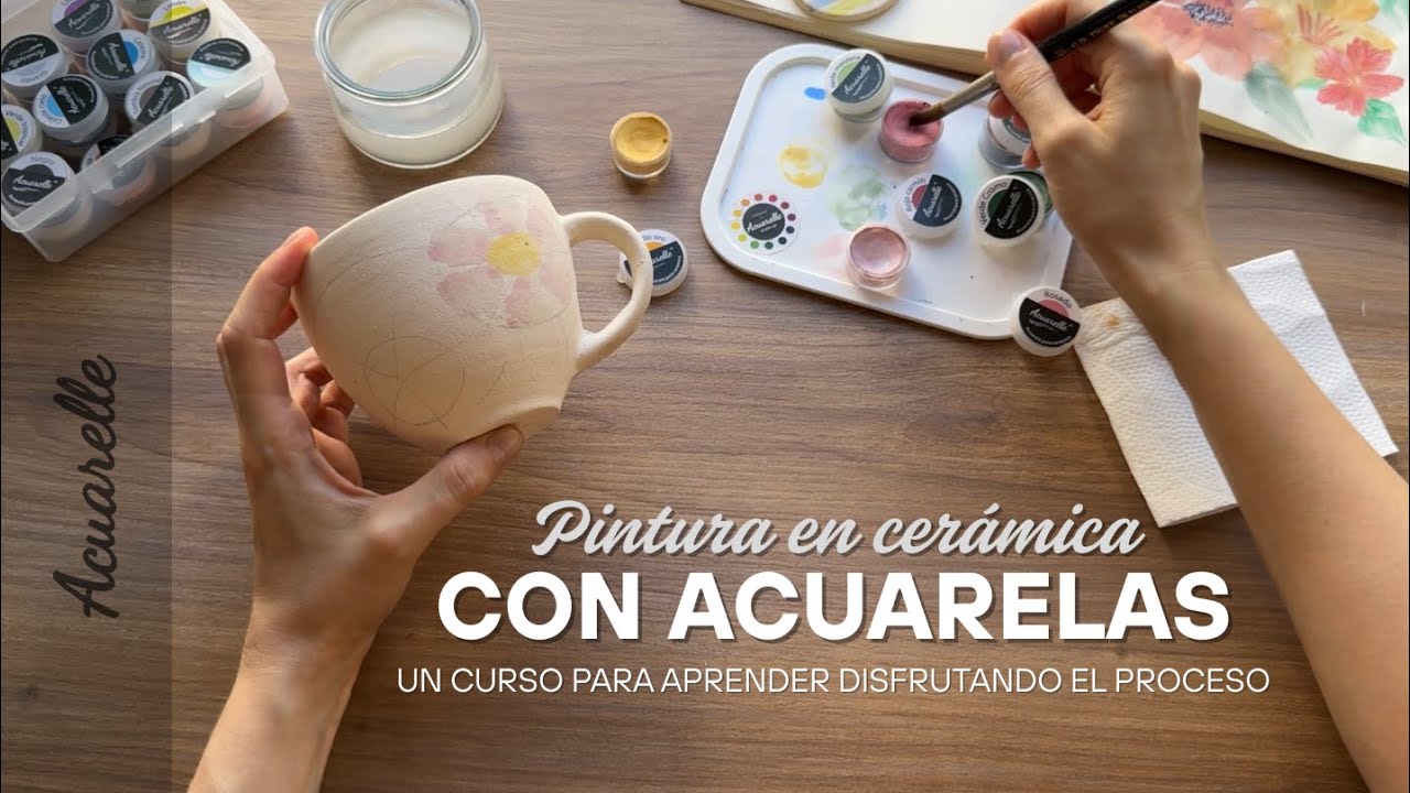 Aprend&eacute; a pintar con acuarelas en cer&aacute;mica | Curso online con t&eacute;cnicas y trucos paso a paso