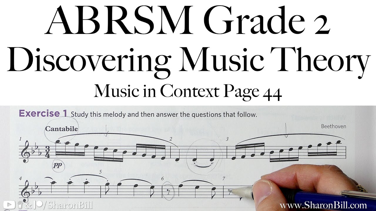 ABRSM «Открытие теории музыки» для 2 класса. Музыка в контексте. Страница 44 с Шэрон Билл.