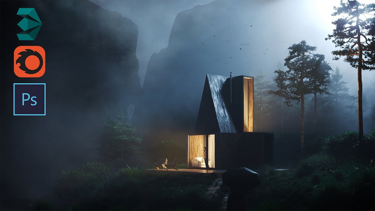 3DS MAX Exterior Modeling in Corona renderer | TIMELAPSE