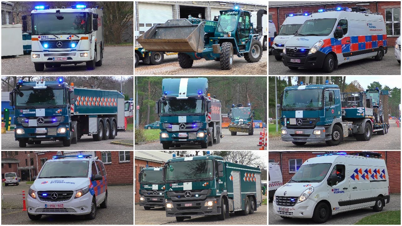 [Civiele Bescherming!] Diverse voertuigen Civiele Bescherming rijden met blauw bij post Brasschaat!