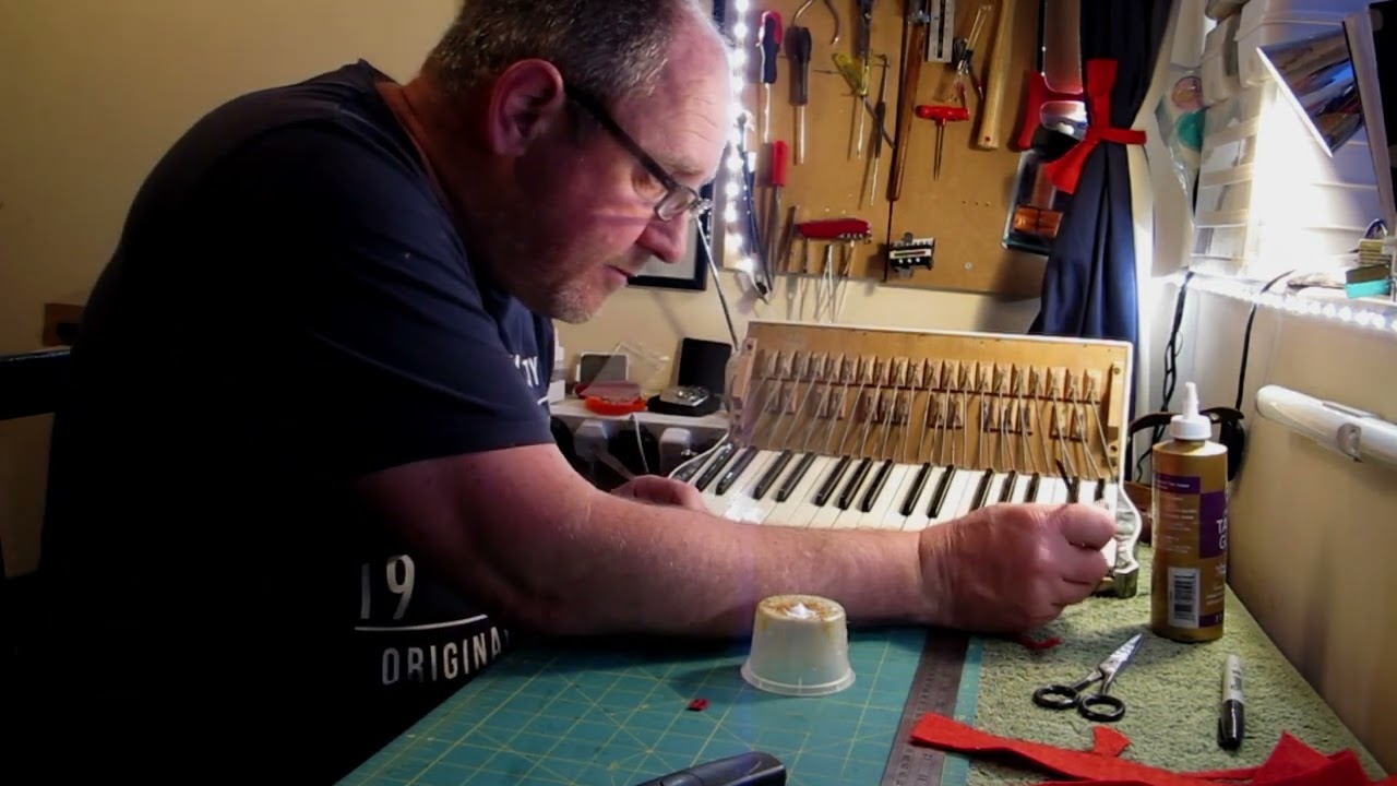 Accordion restoration and repair- Hohner Verdi 1-part 6- replacing keyboard felt bellows gasket