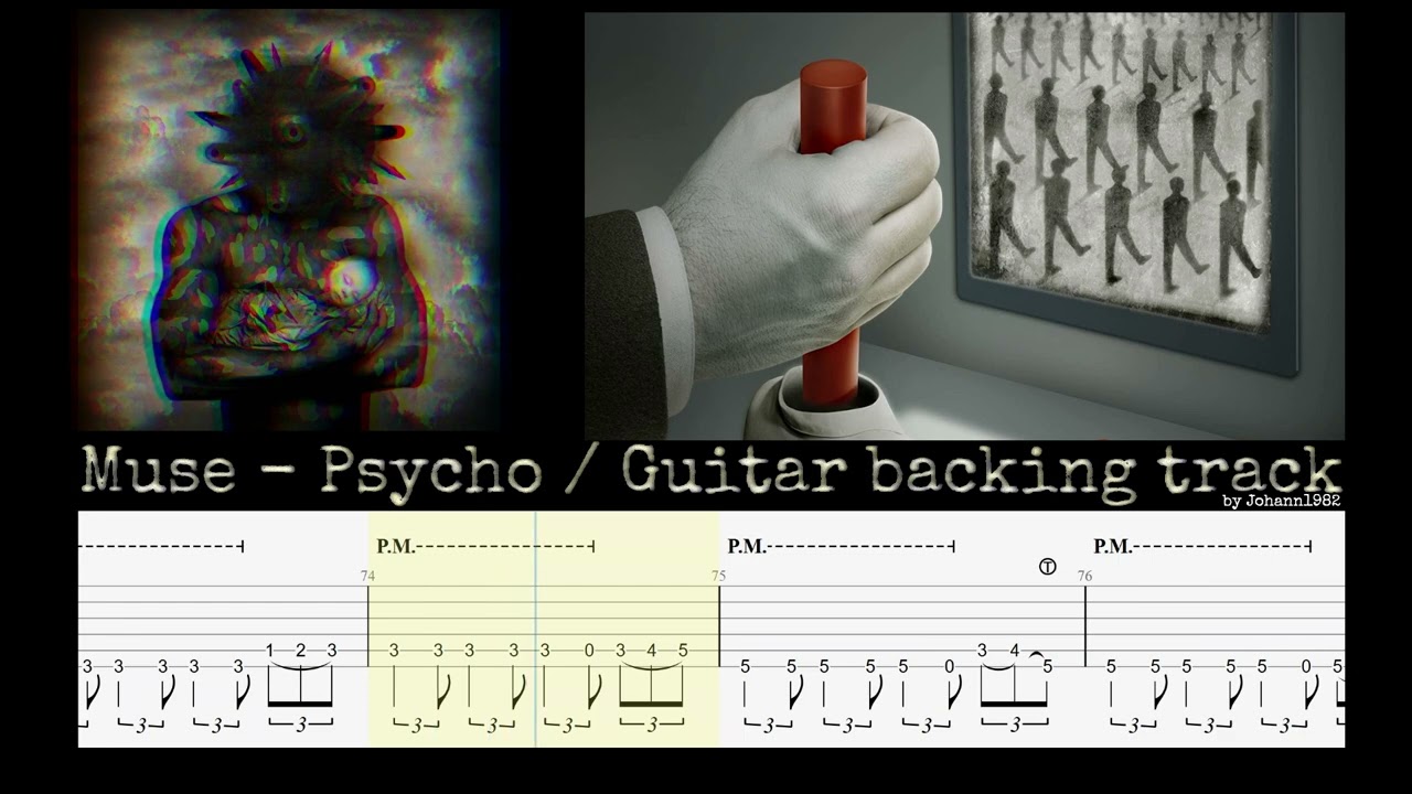 Muse - Psycho - Guitar backing track + tabs