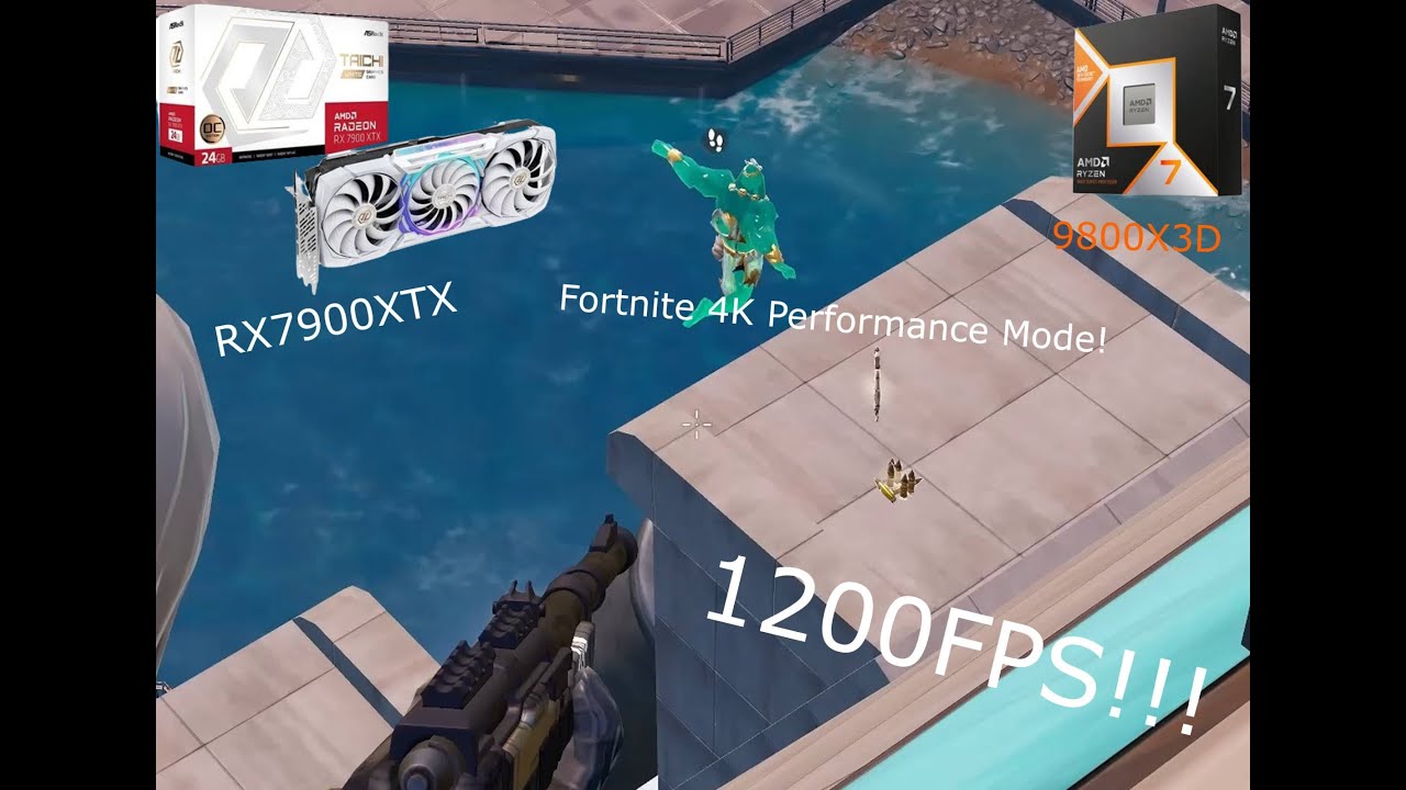 Ryzen 7 9800X3D RX 7900 XTX Fortnite 4K Performance Mode Test
