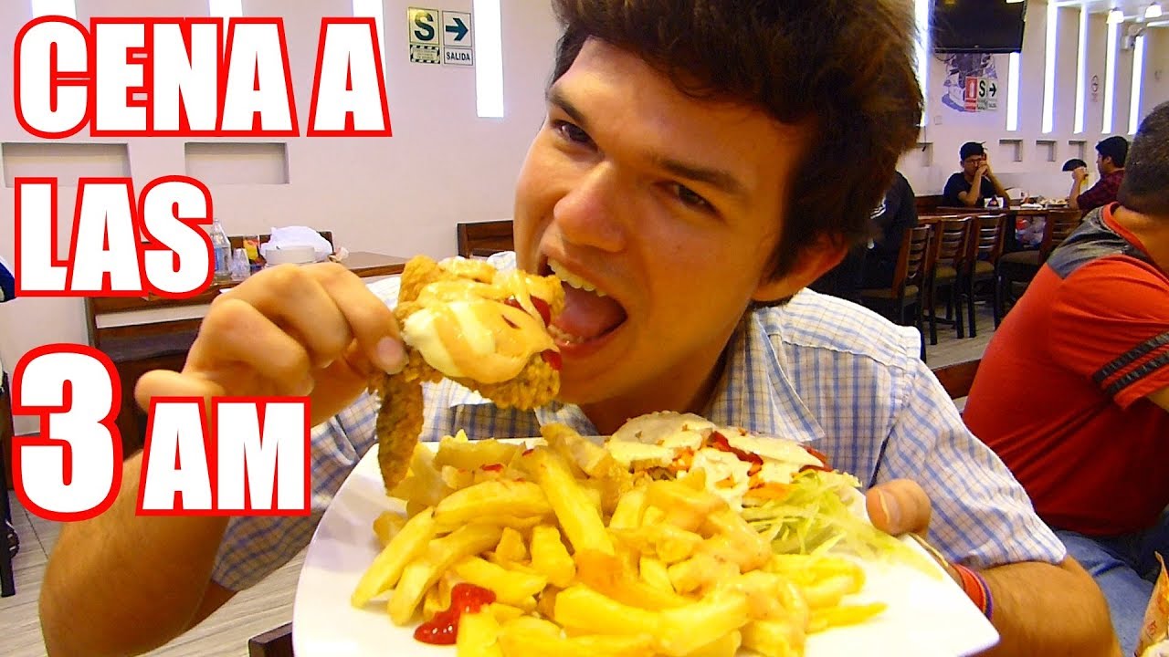 Cena a las 3 AM Pollo Broaster Peruano - jose angel en PERU MUKBANG