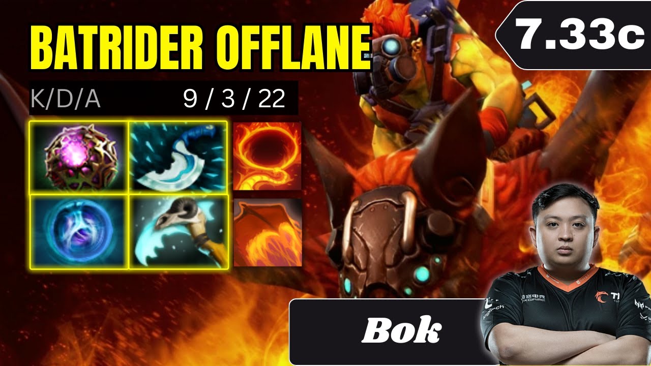 PATCH 7.33c - Bok Batrider Offlane Gameplay - Dota 2 Full Match Gameplay