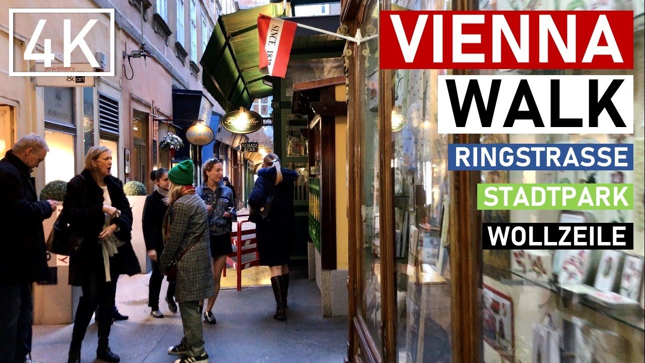 Walking in Vienna, City Ambience: Ringstra&szlig;e, Stadtpark, Wollzeile (City Sounds) - 4K