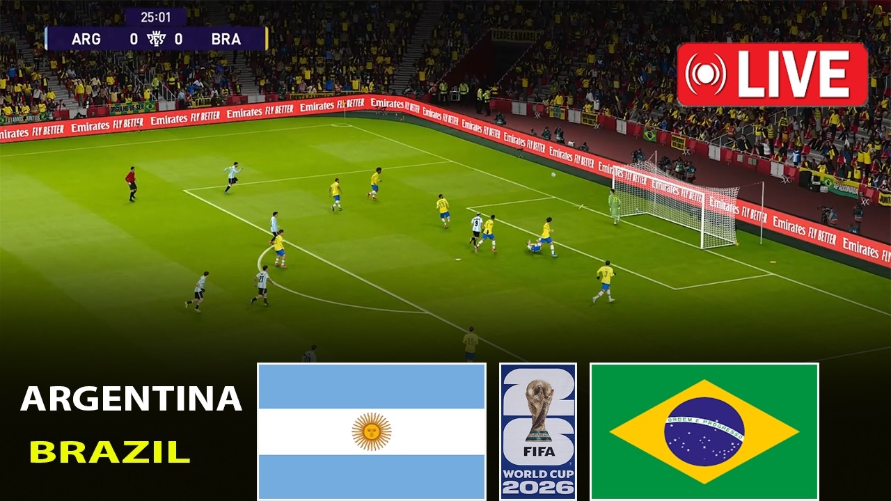 🔴LIVE: Argentina vs Brazil | Today Football Match Live | Full Match PES 21 Simulation Gameplay