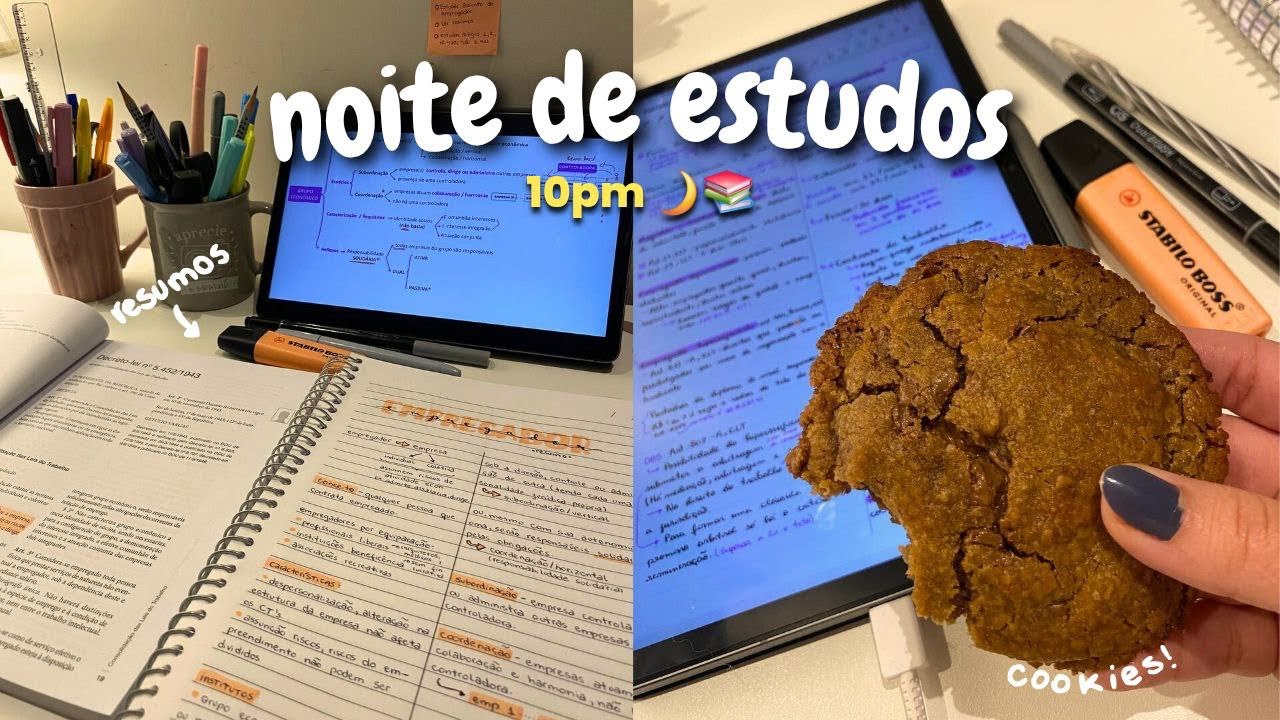 Study vlog realista | estudo noturno pra semana de provas 📚🍪