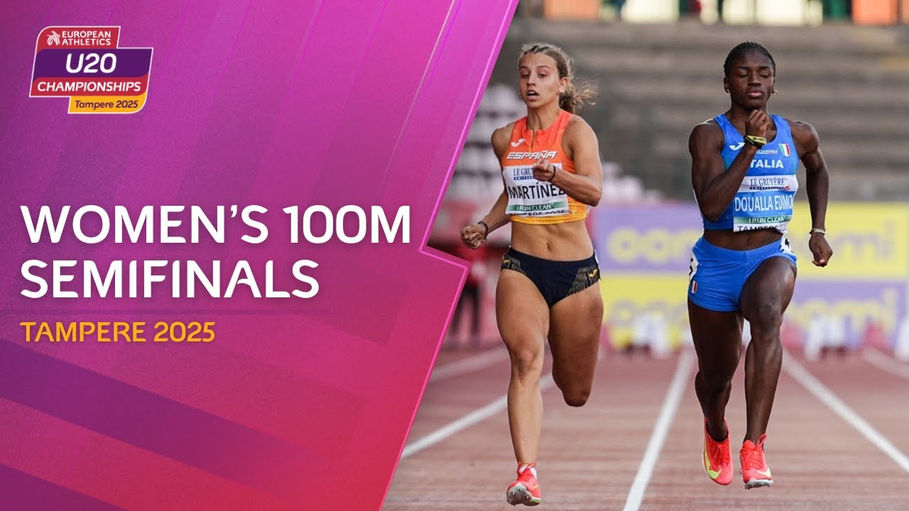 Women's 100m semifinals replay | Tampere 2025 European Athletics U20 Championships
