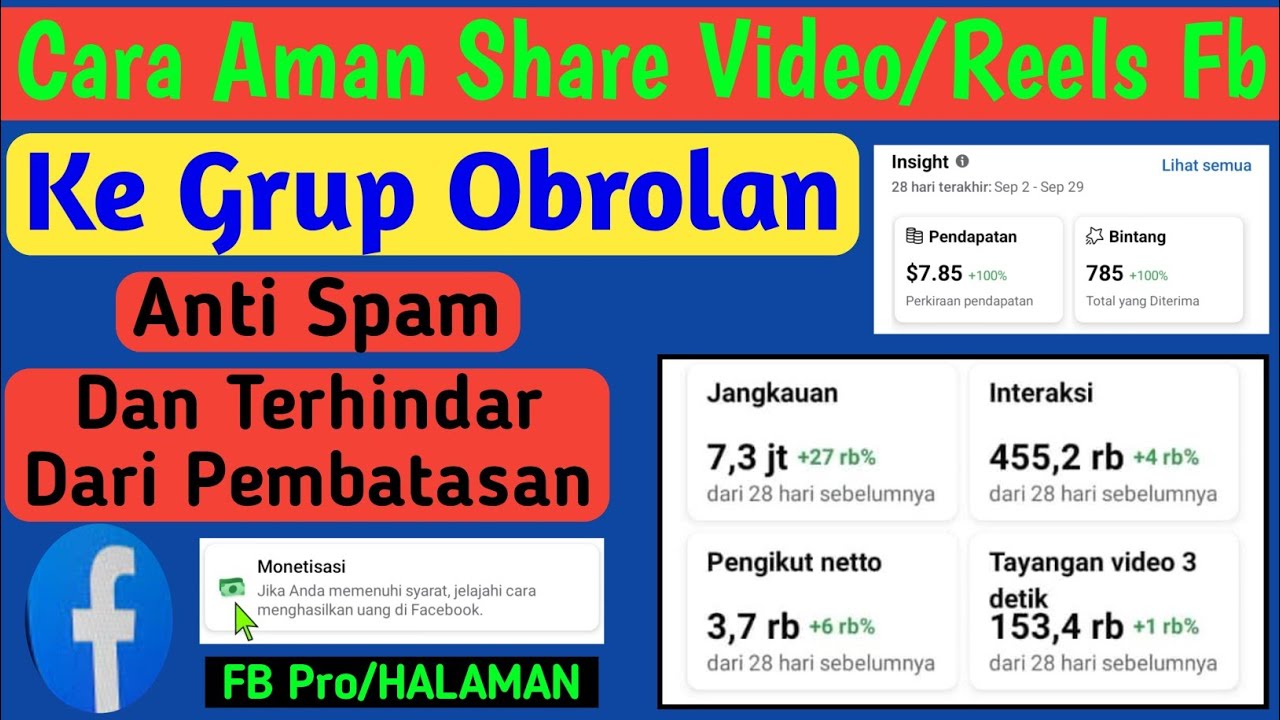 Facebook Pro || Cara Share Reels Ke Grup Agar Terhindar Dari Pembatasan Dan Spam