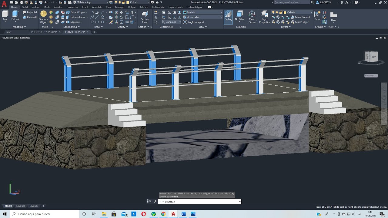 COMO DISEÑAR UN PUENTE SOBRE UN RIO EN 3D