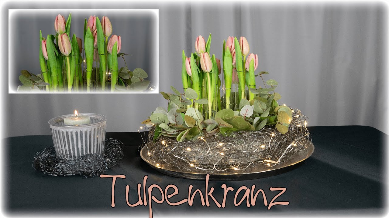 Deko mit Tulpen🌷im Lichterkranz