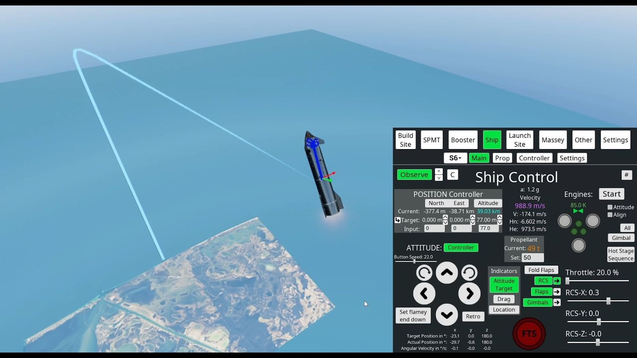 StarbaseSim new update preview: Trajectory Prediction - will be out on Friday!