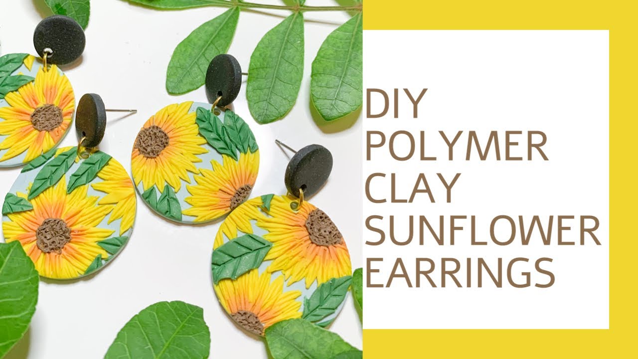 DIY Polymer Clay Sunflower Floral Earring Tutorial | How To Make Polymer Clay Fall Autumn Earrings