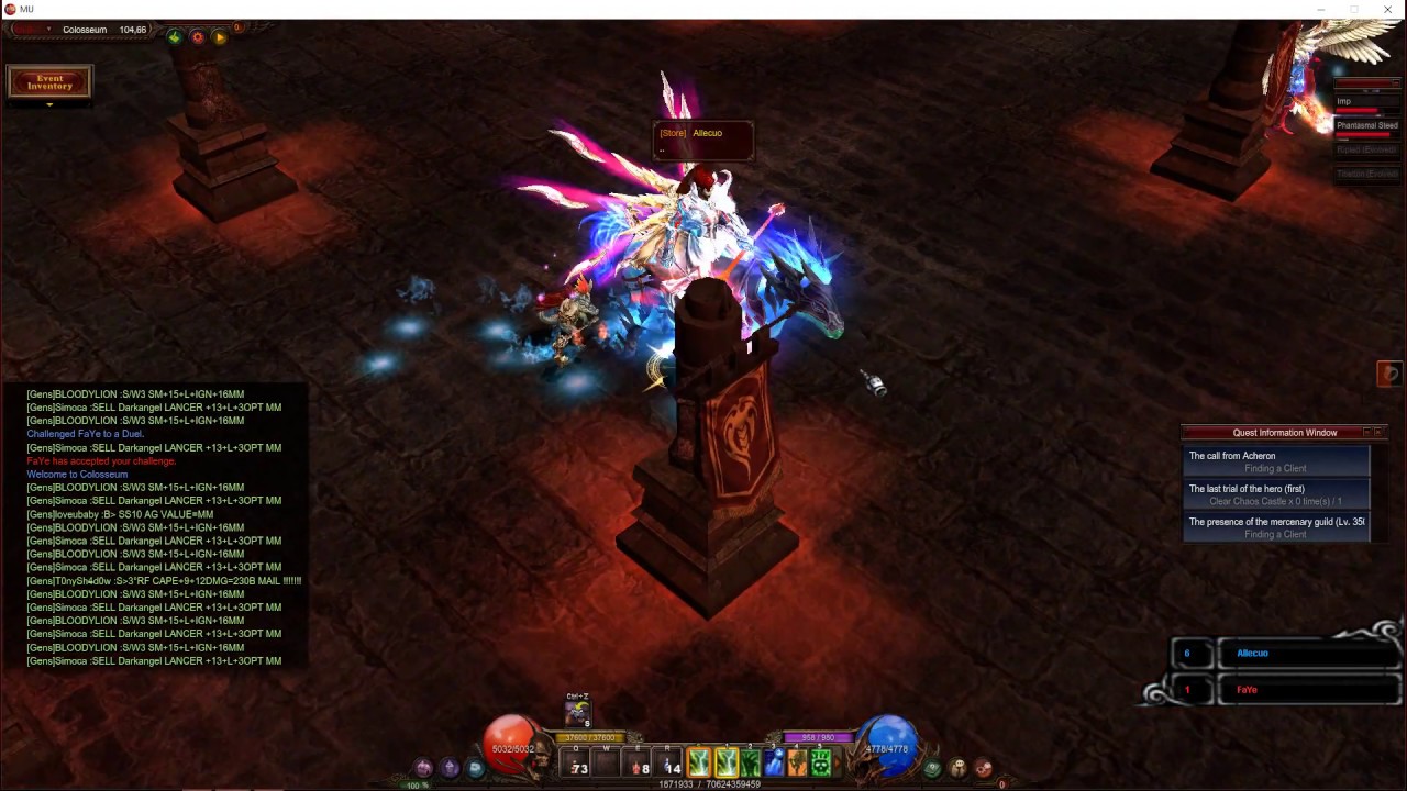 Mu online: EMG 900+ VS SM 1000+.