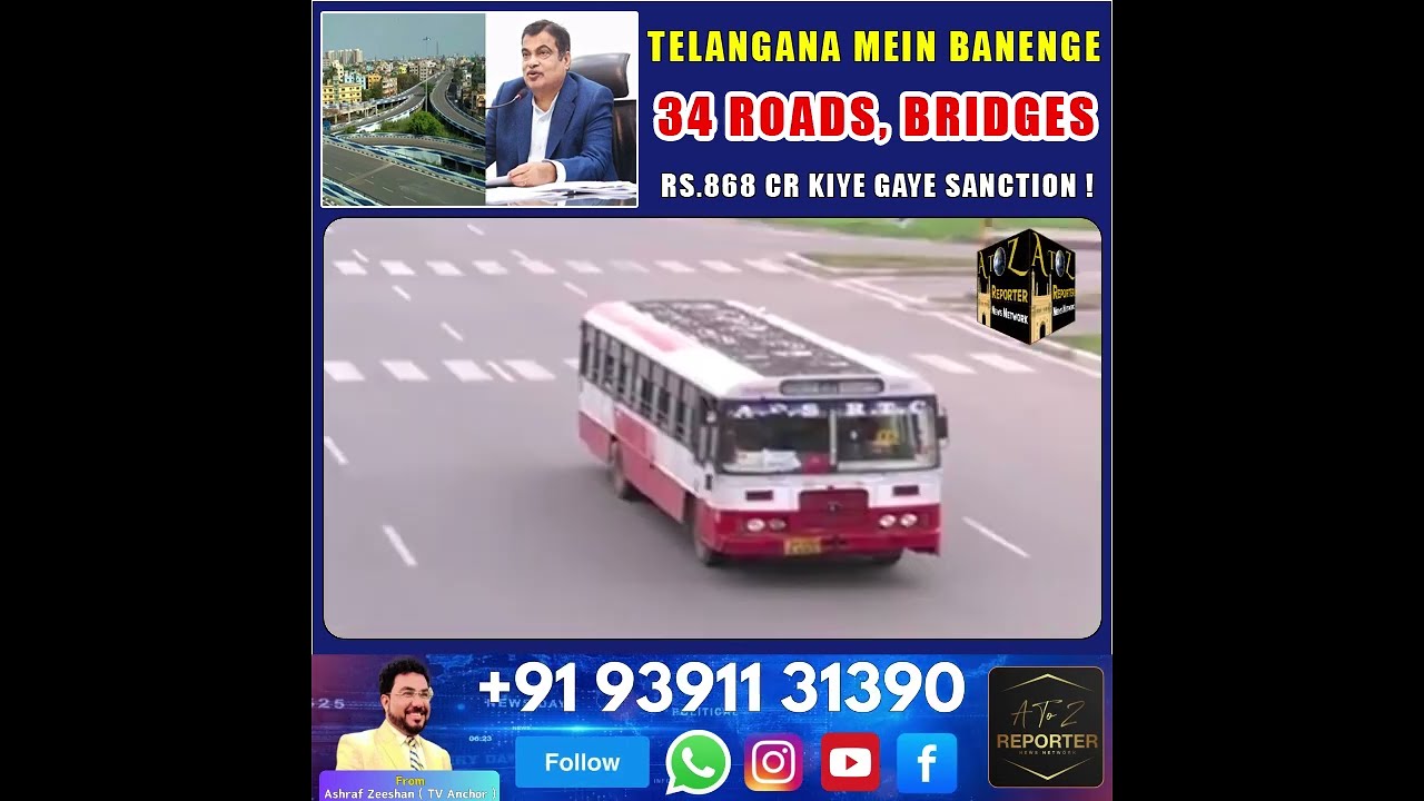 34 road, bridge projects worth Rs 868 cr sanctioned for Telangana