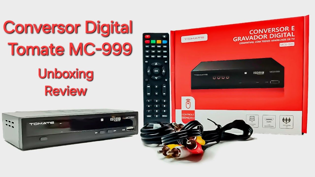 Conversor Digital Tomate MC 999 Unboxing, Review, Instalação e Teste Completo
