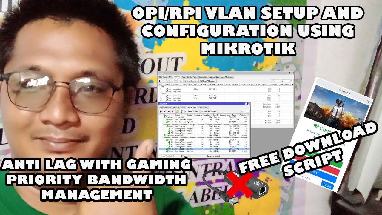 PISOWIFI VLAN CONFIGURATION USING MIKROTIK WITH ANTILAG GAMING PRIORITY BANDWIDTH MANAGEMENT FREE