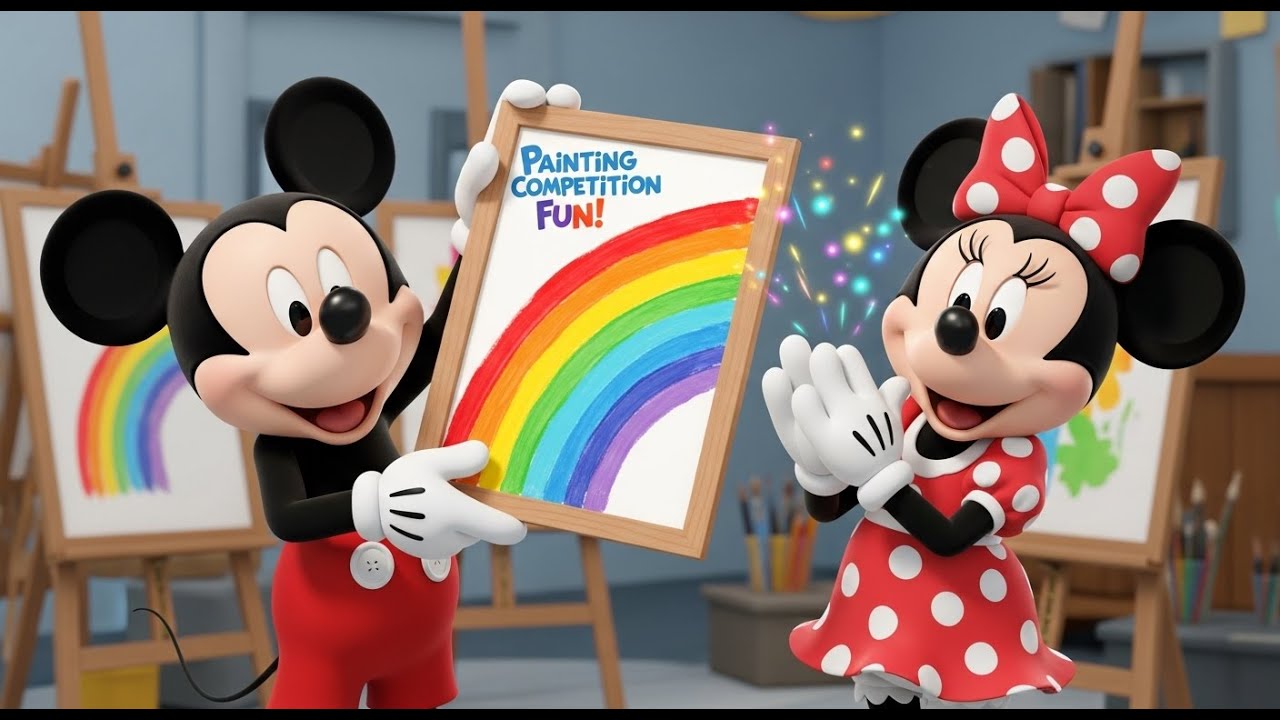 Mickey and Minnie Mouse Painting Competition | Fun & Colorful Art for Kids | 30 Min