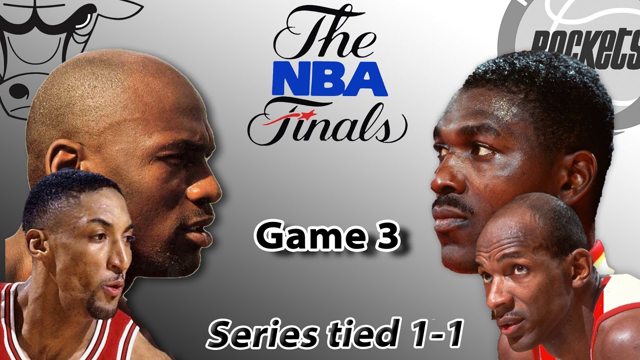 95 ROCKETS vs '96 BULLS - Hakeem Olajuwon & Clyde Drexler vs Jordan Pippen - NBA Finals GAME 3