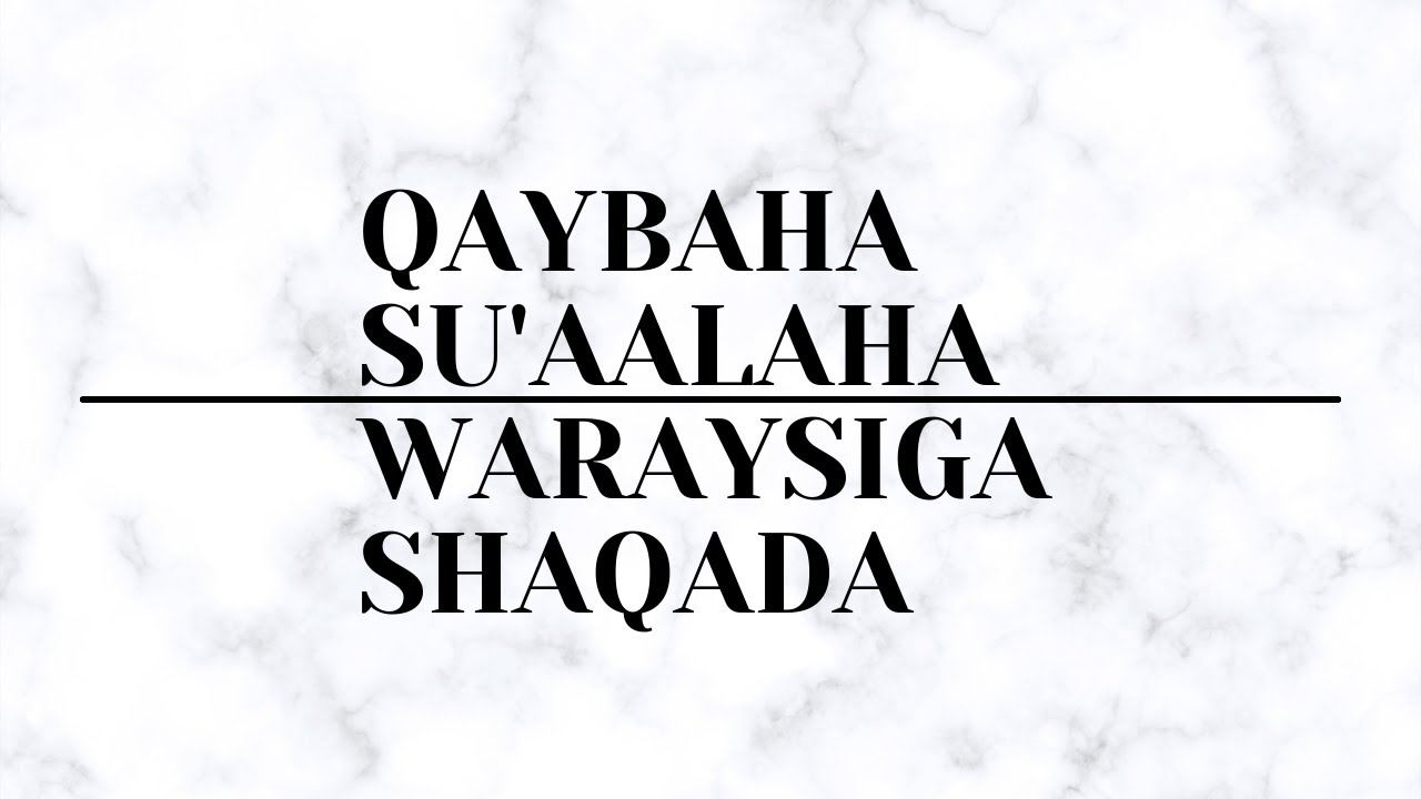 Waxaad SHAQO helaysaa markaad fahamto inta qaybood ee su'aalaha waraysiga!
