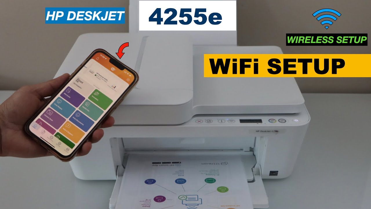HP DeskJet 4255e WiFi Setup, Connect To Router Using HP Smart App !