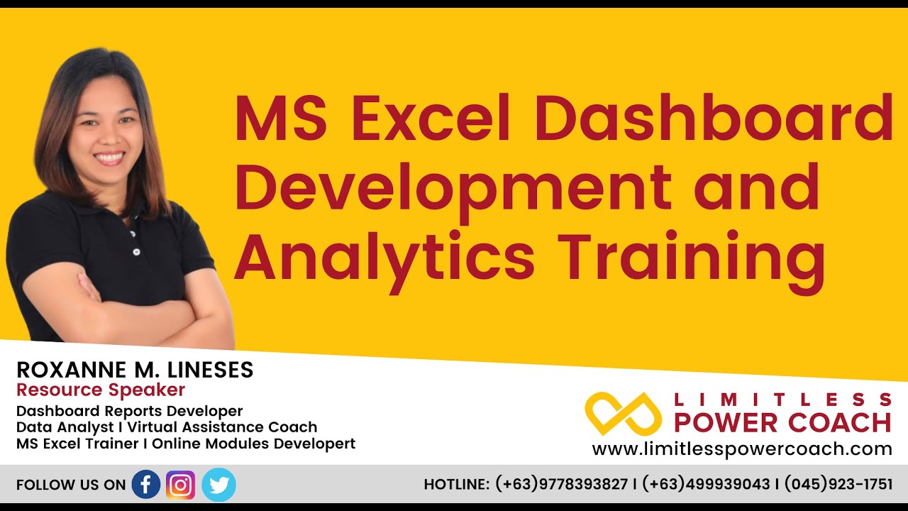 MS Excel Dashboard Development & Analytics Training 06.10.2020