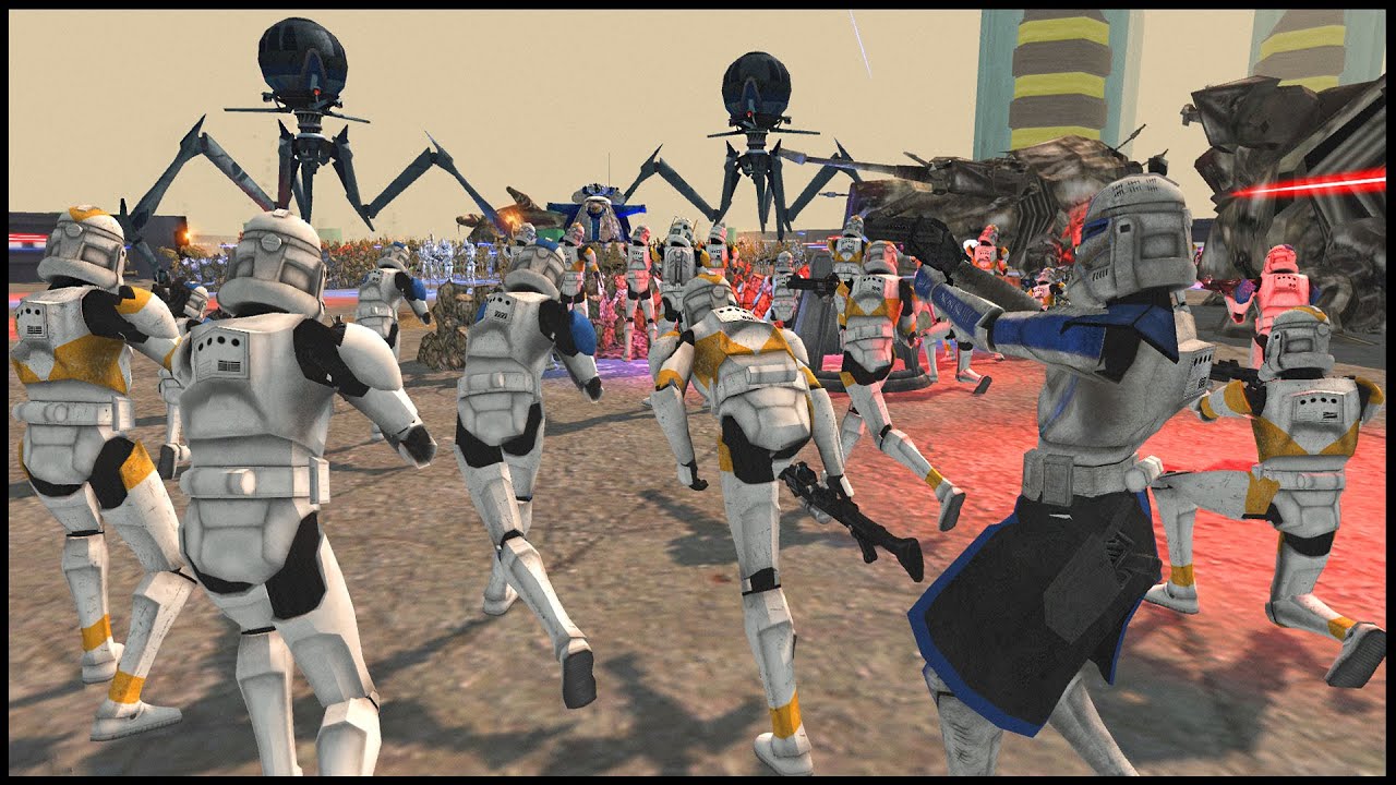 REALISTIC Clone Wars Christophsis Defense! - Men of War: Star Wars Mod Battle Simulator