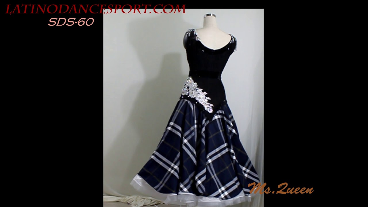 SDS-60 Latinodancesport.com BALLROOM STANDARD SMOOTH TAILORED DANCE DRESS DMC STONED COMPETITION