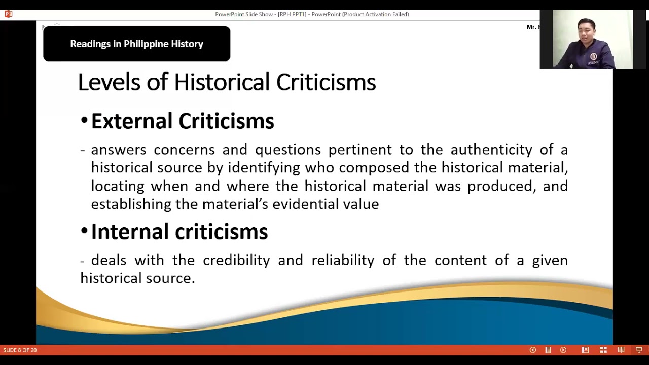 Readings in Philippine History: Introduction to Philippine Historiography - Sir Krippe