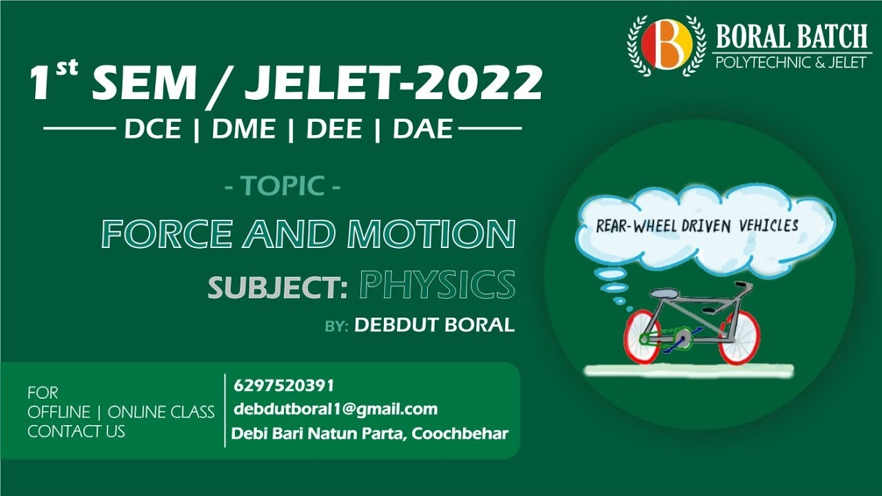 Jelet- Physics - Froce and Motivation (Friction) #polytechnic #jee #jelet2022