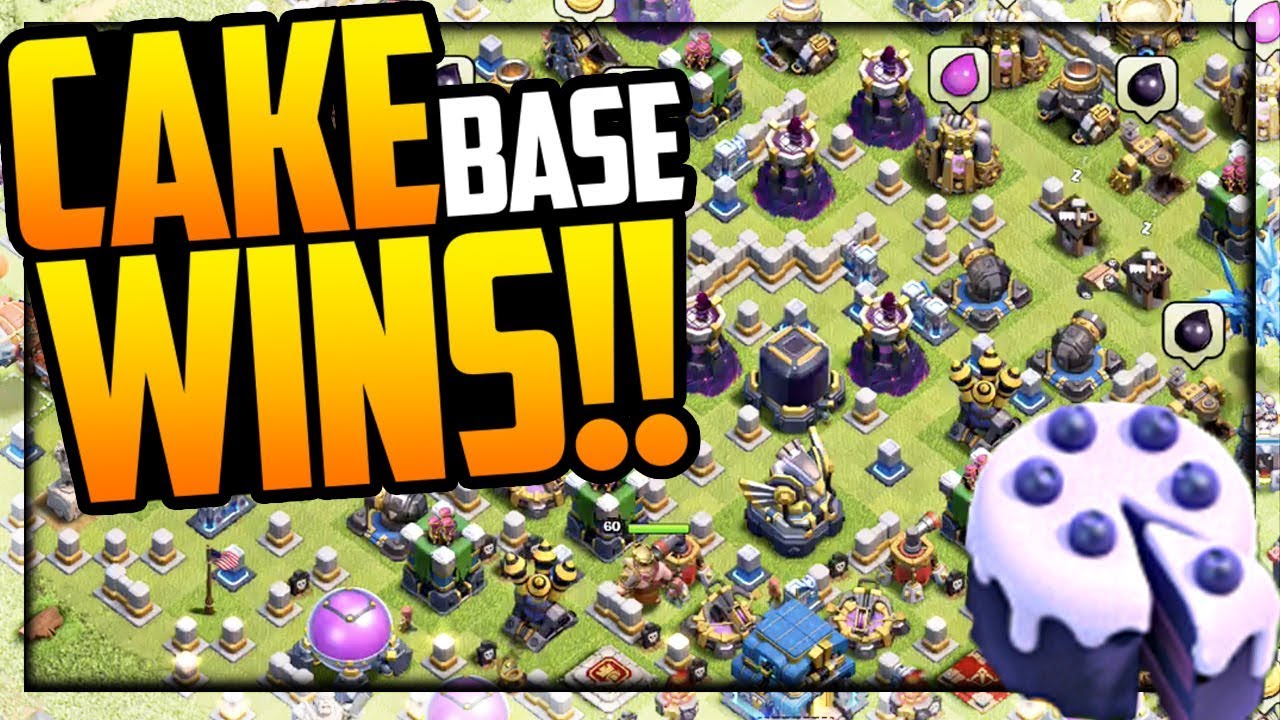 The SECRET CAKE BASE WINS!! Clash of Clans Defense