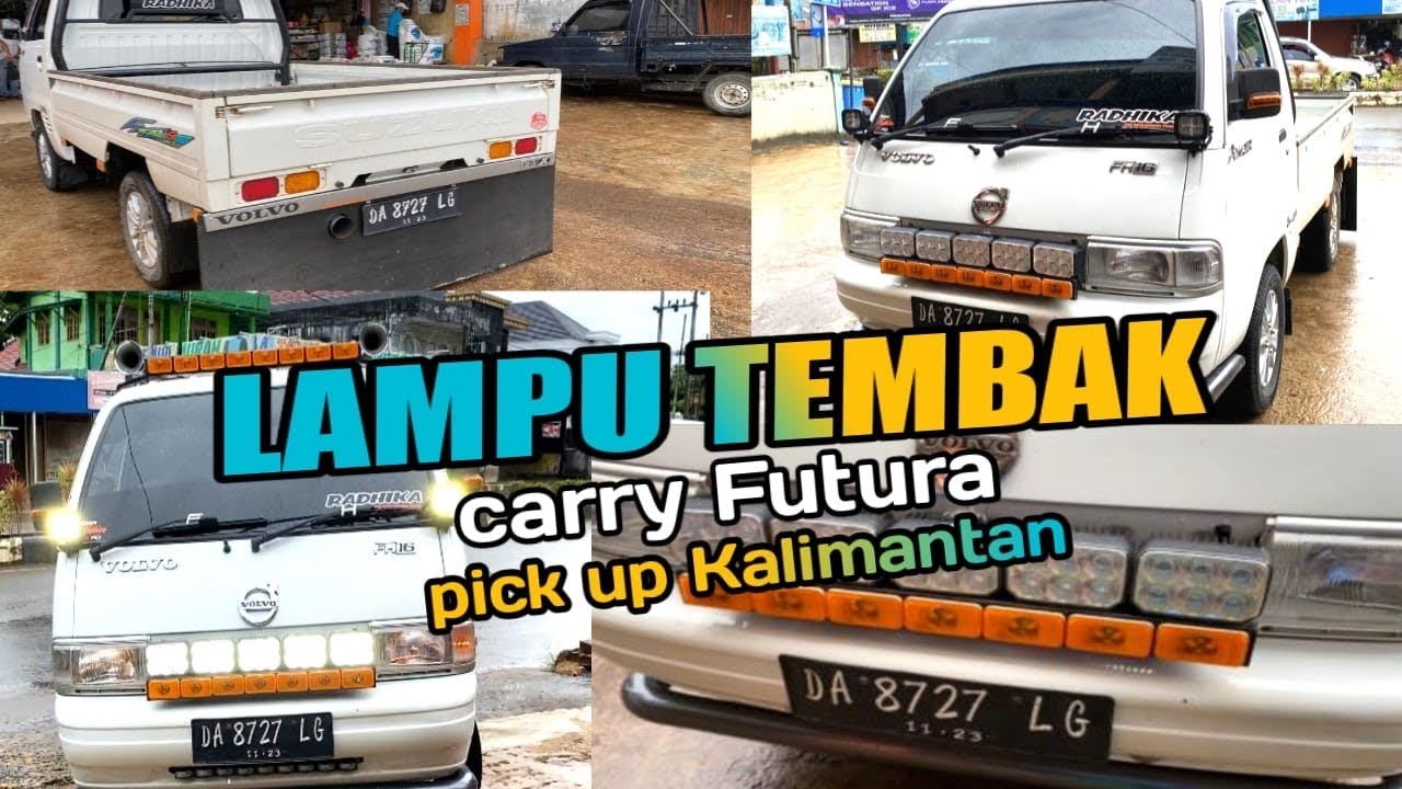 REVIEW HASIL PEMASANGAN LAMPU TEMBAK MOBIL PICKUP CARRY FUTURA  // pickup Kalimantan