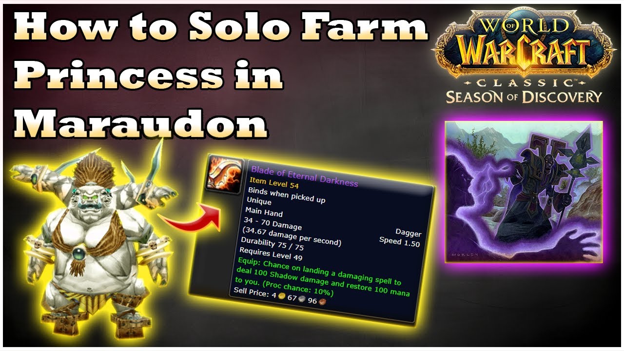 Solo farm Blade of the Eternal Darkness in Maraudon as Shadow Priest [WoW SoD]